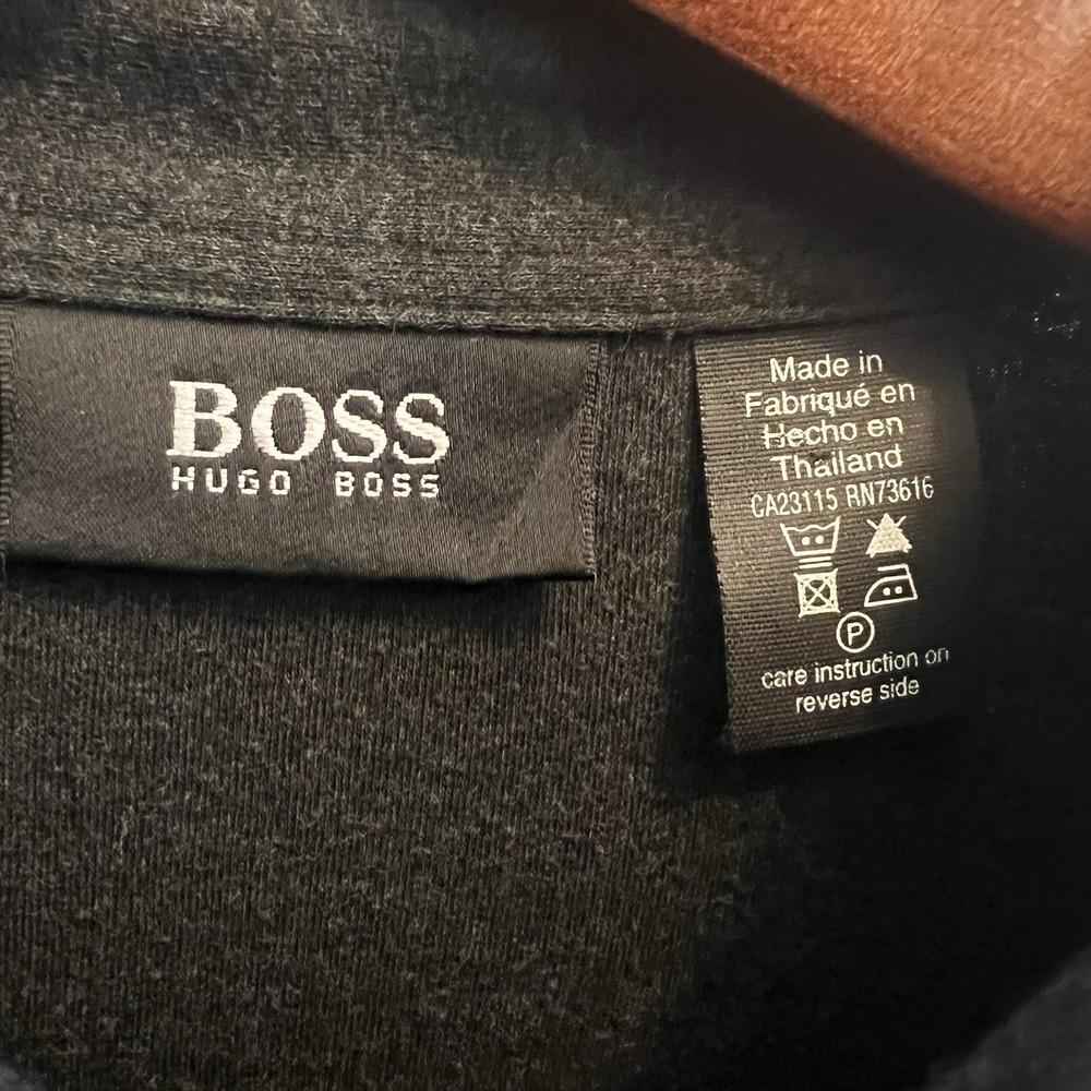 Hugo Boss Charcoal Black Pullover Sweater XXL Cotton - Picture 5 of 11